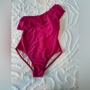 One-Shoulder Pink Swimsuit